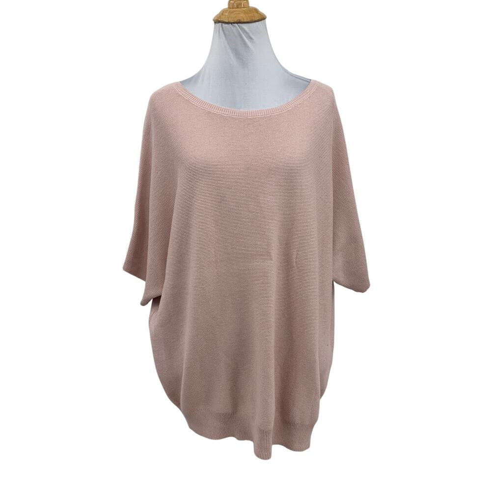 Quince Sweater Women M Dusty Pink Lightweight Cotton Cashmere Link Stitch Dolman